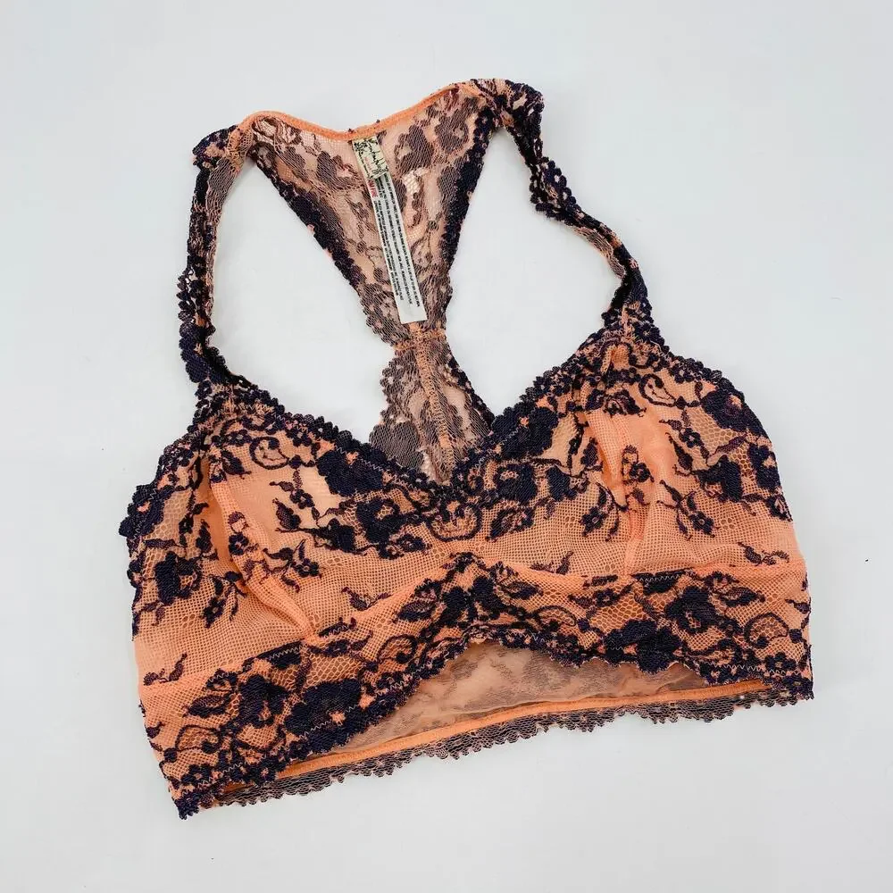 Free People purple coral lace bralette